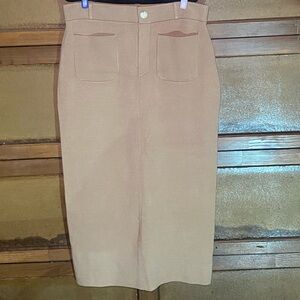 Maeve Colette Sweater Knit Tan Maxi Skirt